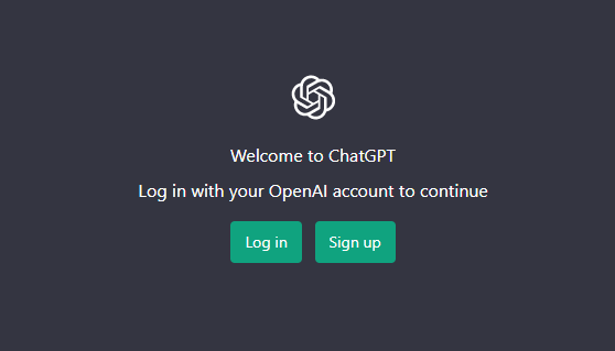 Sign up to ChatGPT