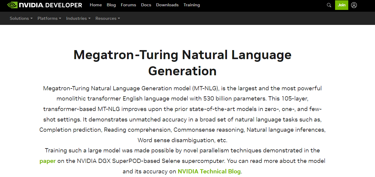 Megatron-Turing Natural Language Generation